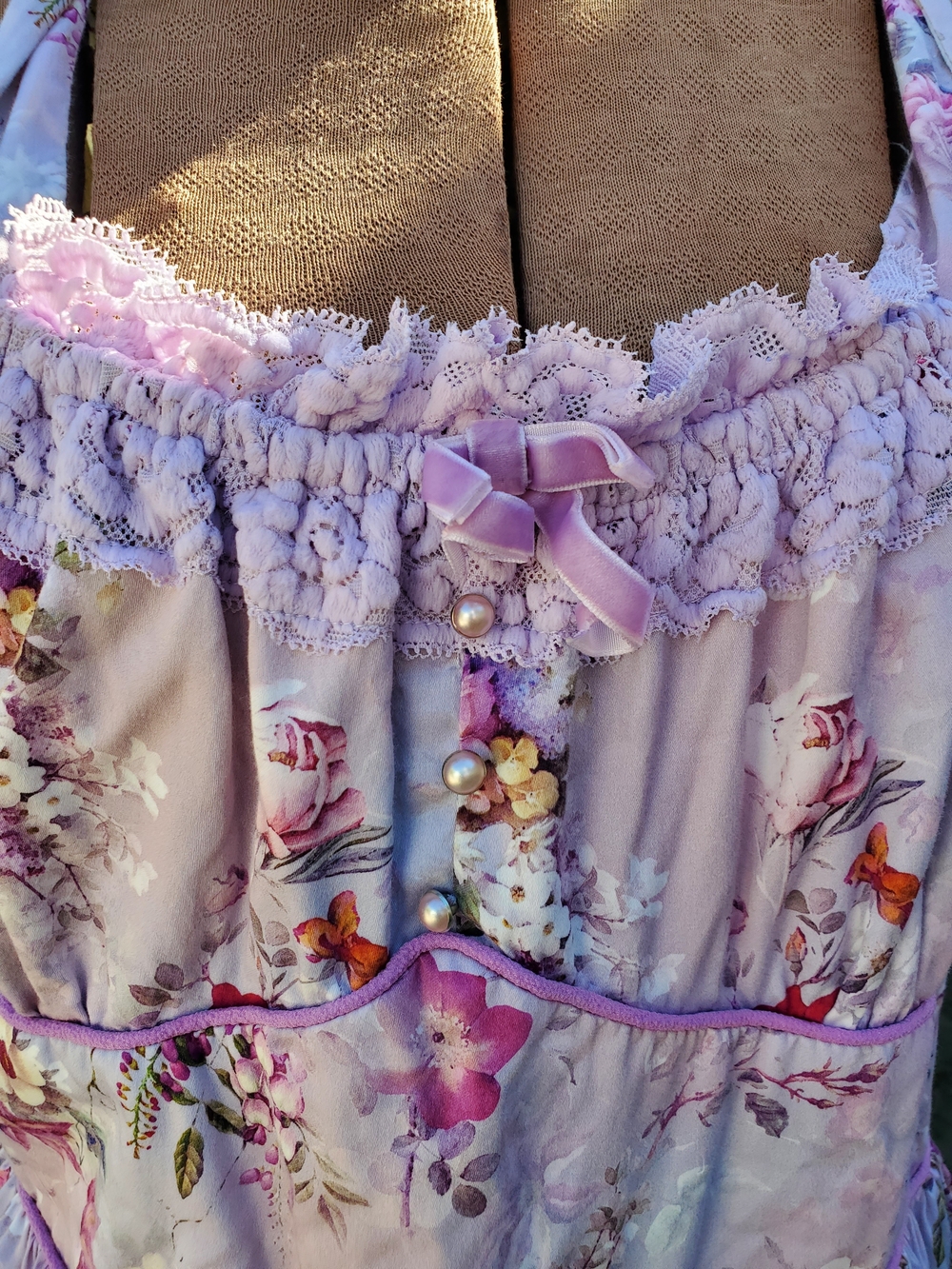 Kitrem D'Amour Lilac Floral Tiered Sundress for with Ruffle Trim - Picture 2 of 8